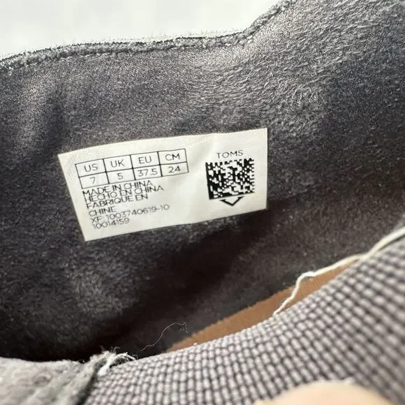 TOMS Leilani Drizzle Grey Suede Ankle Boots Women's Size 7 Western Chunky Heel - Picture 11 of 14